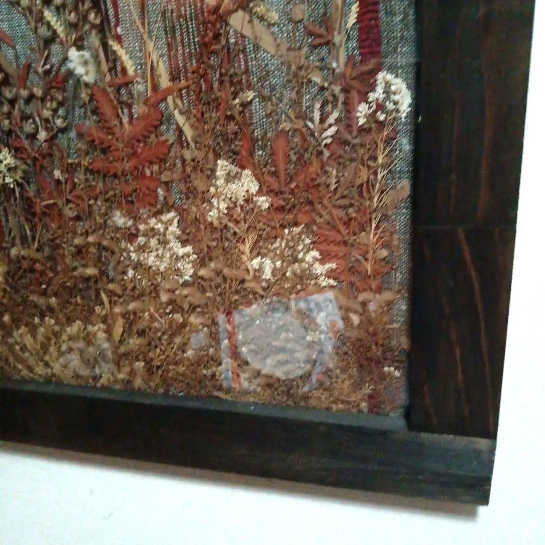 裂織 × ドライフラワー ART 額入り