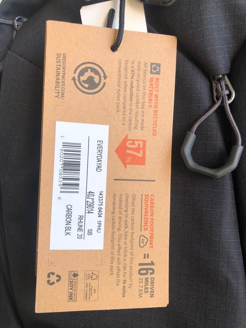 [GREGORY] バックパック ルーヌ20 カーボンブラックFree Size