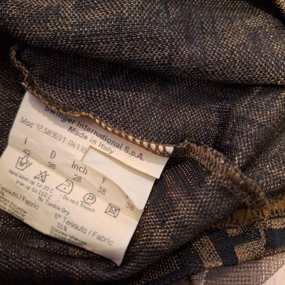 FENDI　フェンディ　メッシュタンクトップ　ノースリーブ　ズッカ柄　イタリア