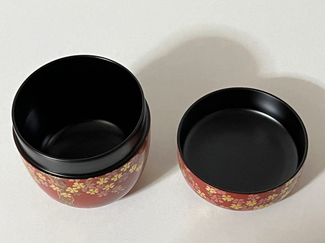 琉球漆器　棗（なつめ）　桜（蒔絵）