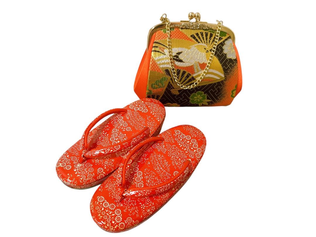 レトロ着物♡七五三　3歳　フルセット　一式　鶴　正絹　総絞り被布　朱色