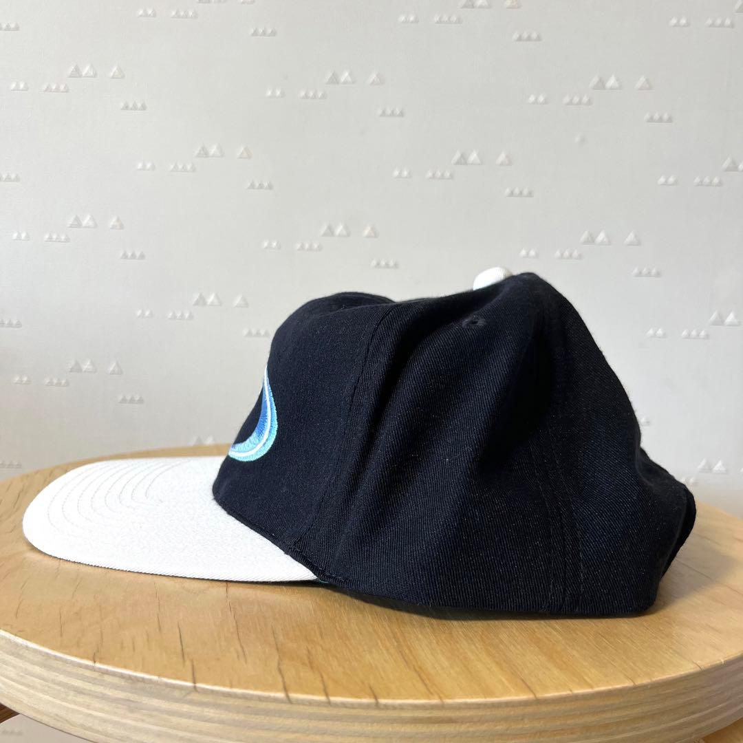 美品 古着 80's オールド ナイキ スウォッシュ キャップ 黒 ツートン