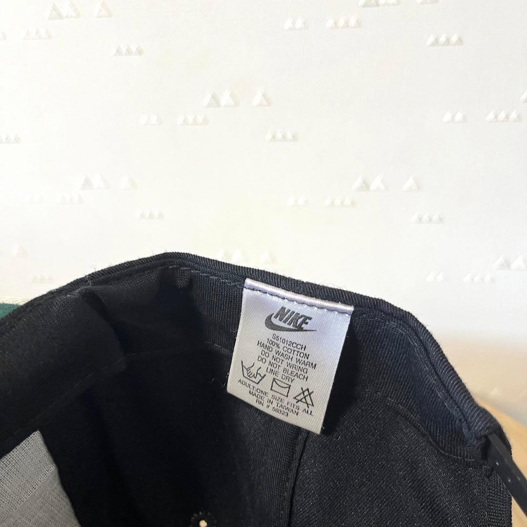 美品 古着 80's オールド ナイキ スウォッシュ キャップ 黒 ツートン