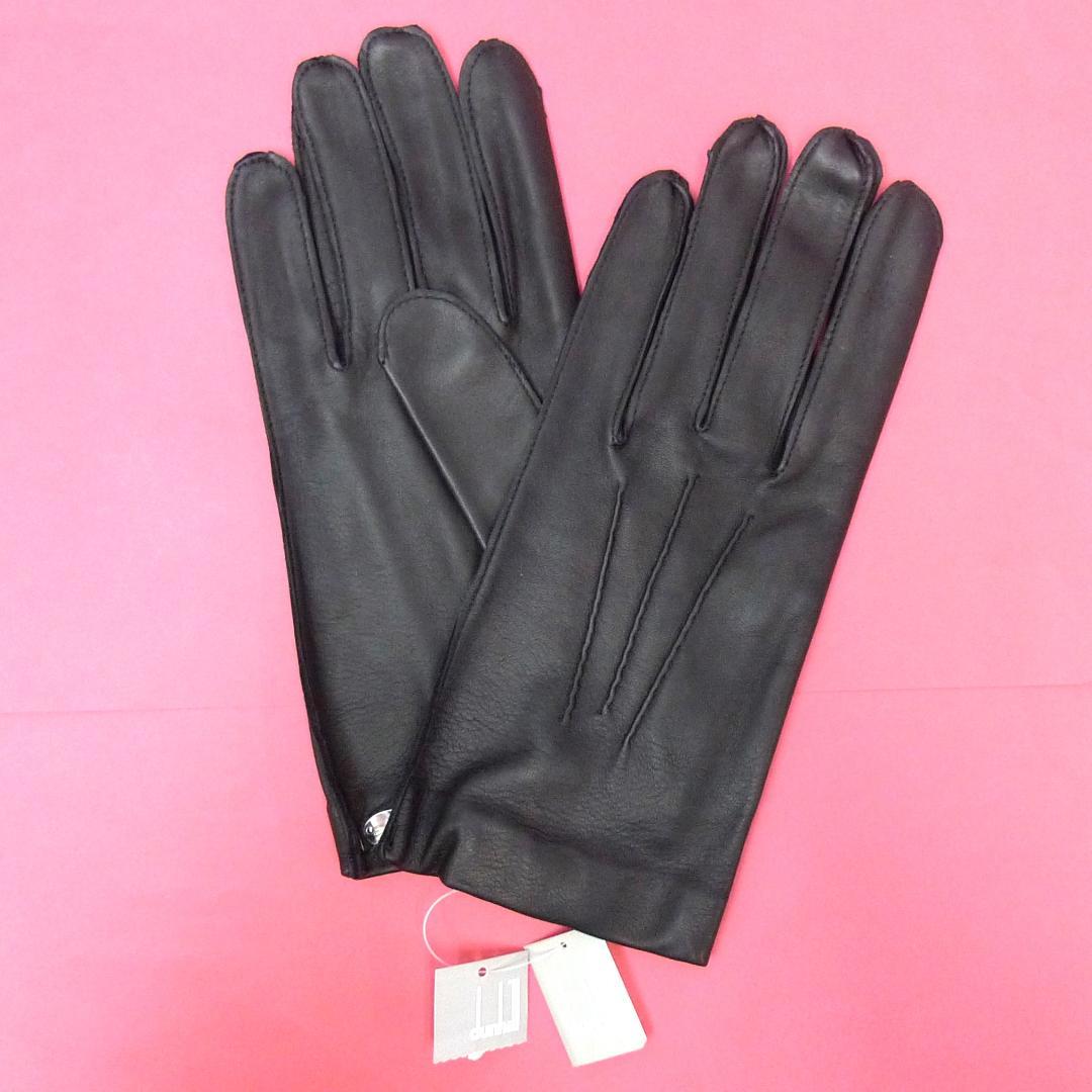 【未使用】dunhill　カーフレザー　グローブ　ブラック　サイズＭ　メンズ