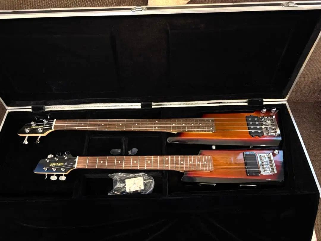 ダブルネックエレキギター&ベース サンバースト