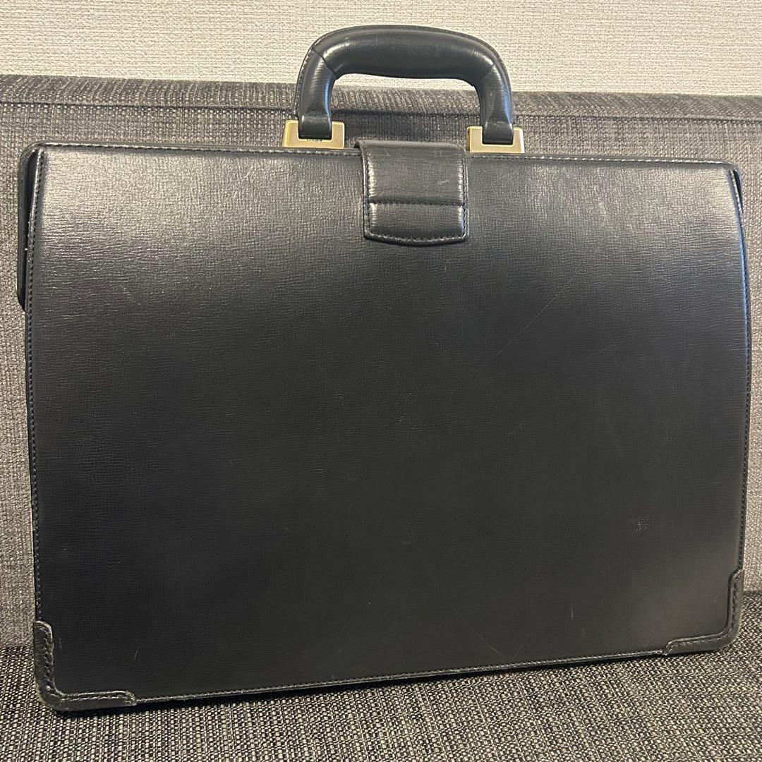 レザー ビジネスブリーフケース 黒