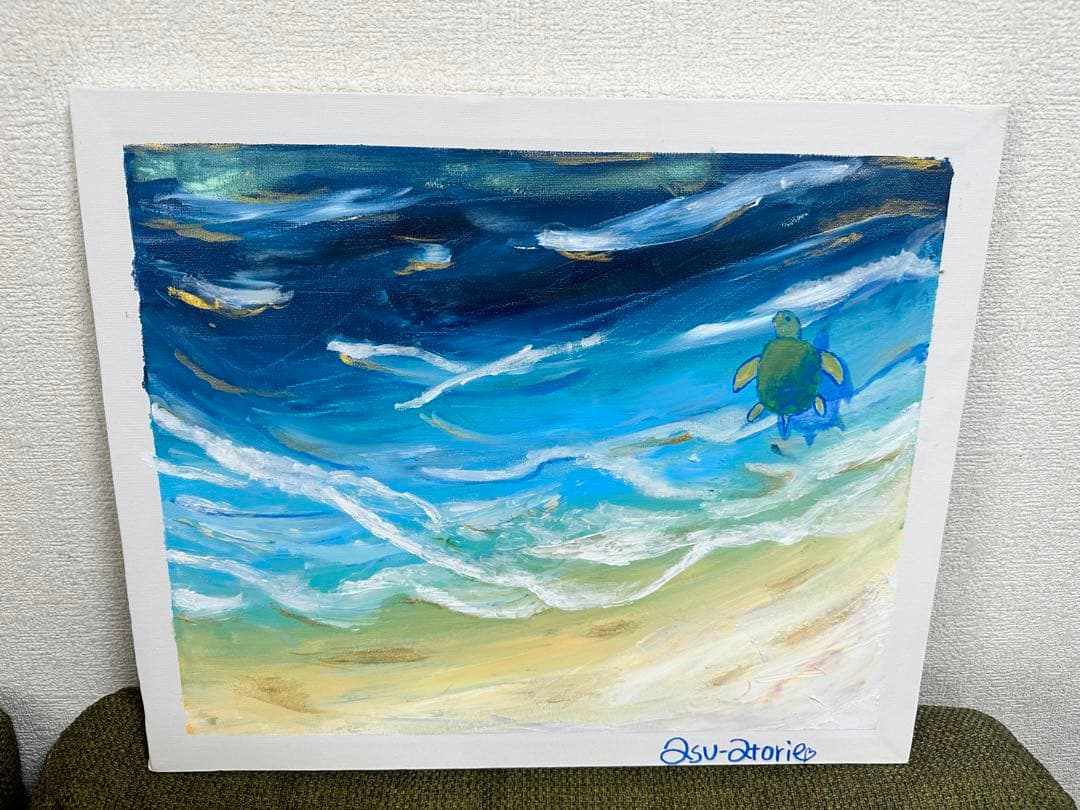 【原画】ウミガメの旅立ち