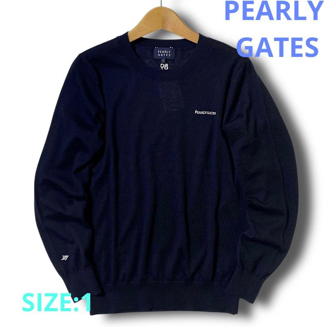 1 パーリーゲイツ 定4.1万 保温 カシミヤ ローゲージ ニット セーター 紺