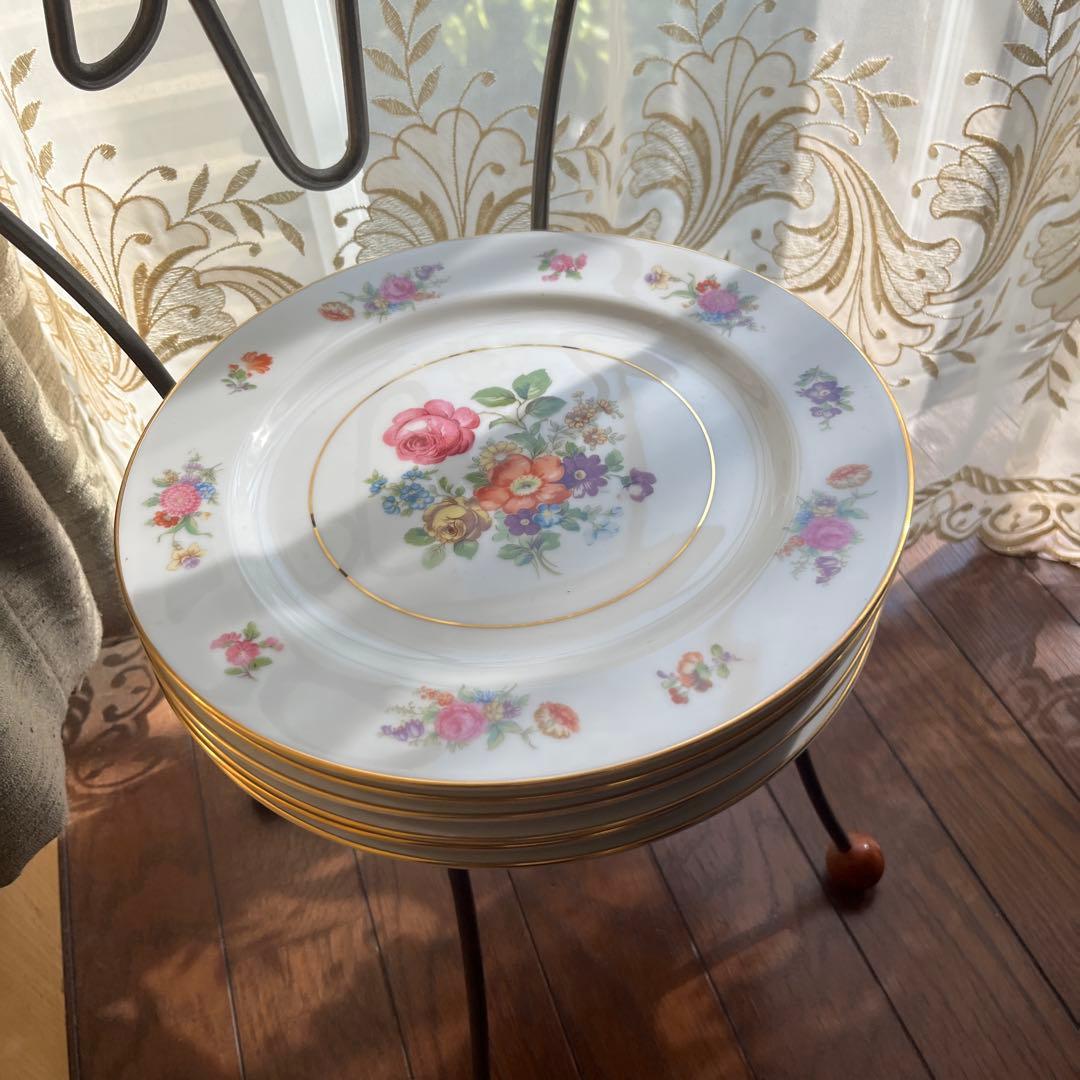 期間限最終処特価超レアオキュパイドJAPAN 薔薇絵素敵大皿六枚オールドノリタケ