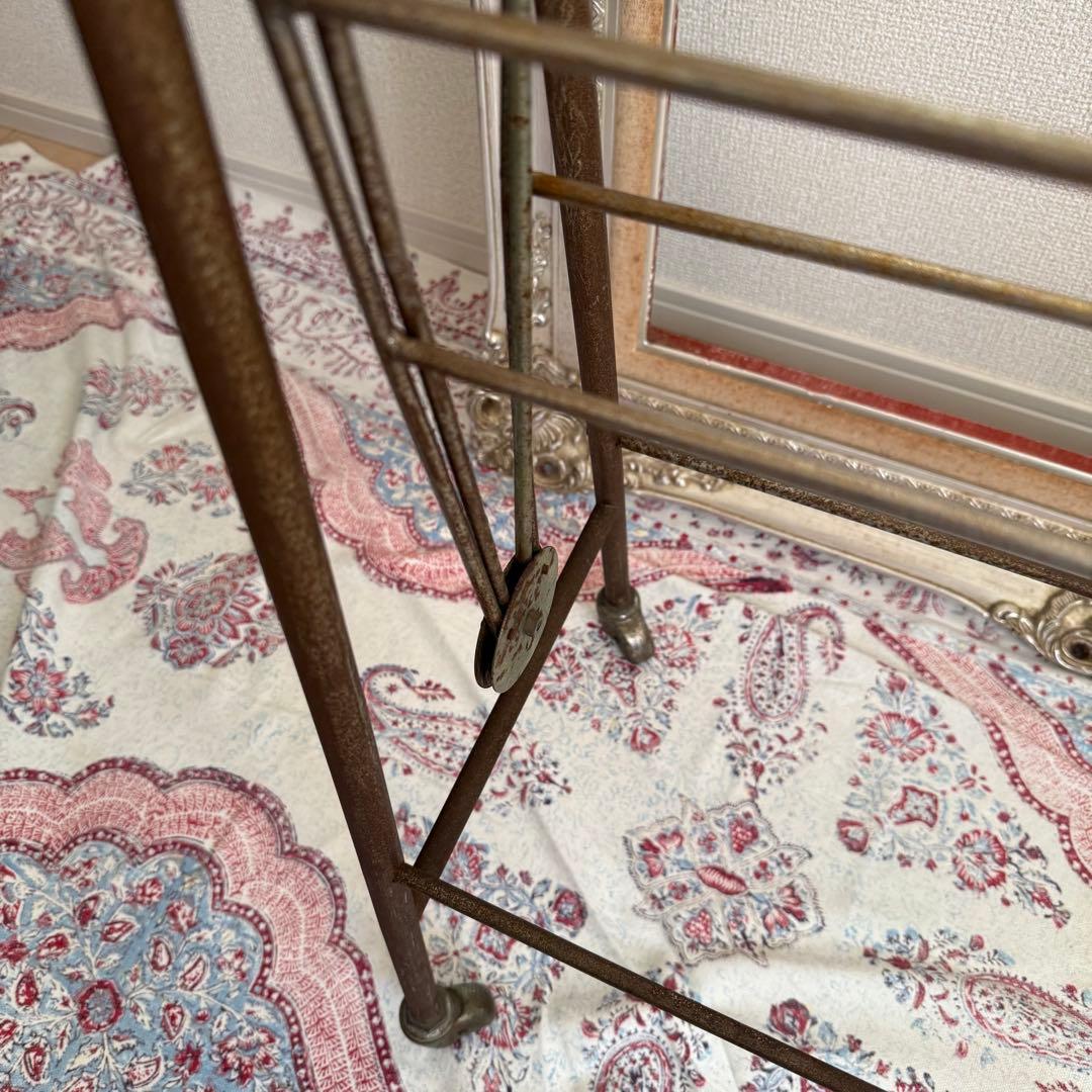 ビンテージ　昭和レトロ　鉄製　物干し　インダストリアル　工業系　シャビー　什器