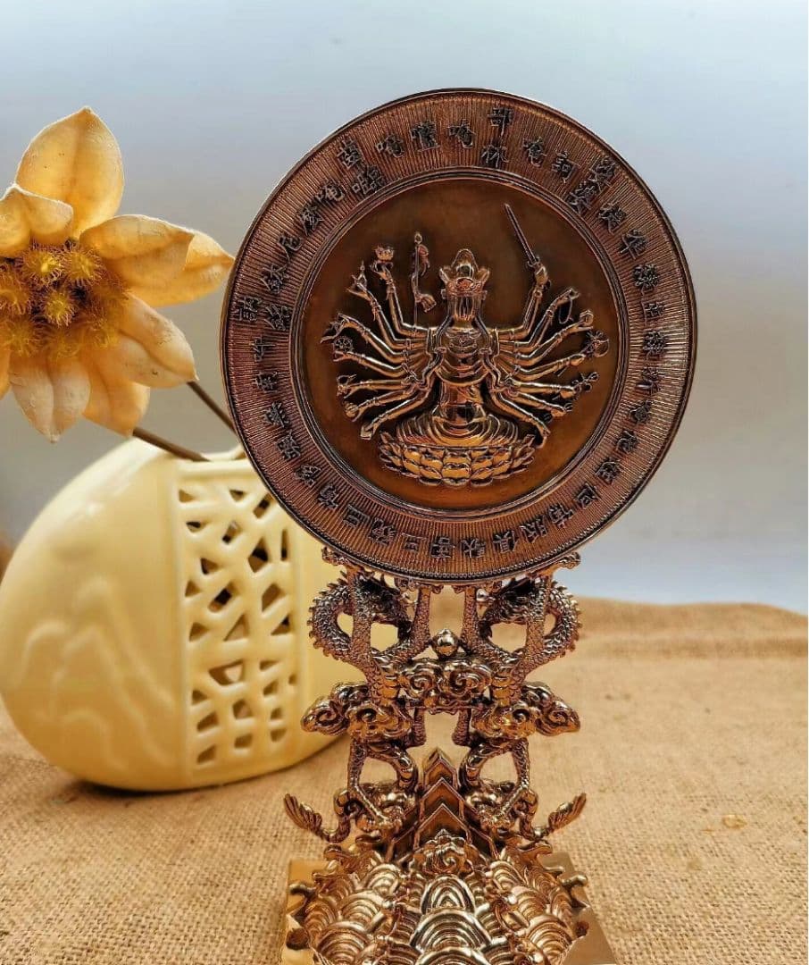 【修縁堂】密教法具 真言宗 仏教法具 准胝観音 准胝仏母 準提宝鏡 辟邪 古美術