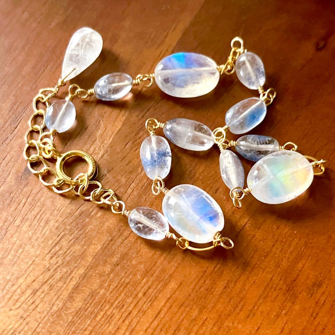 うぐいす◆デュモルチェライトインクォーツ×アンデシンラブラドライトブレス