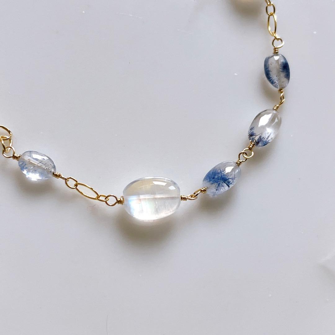 うぐいす◆デュモルチェライトインクォーツ×アンデシンラブラドライトブレス