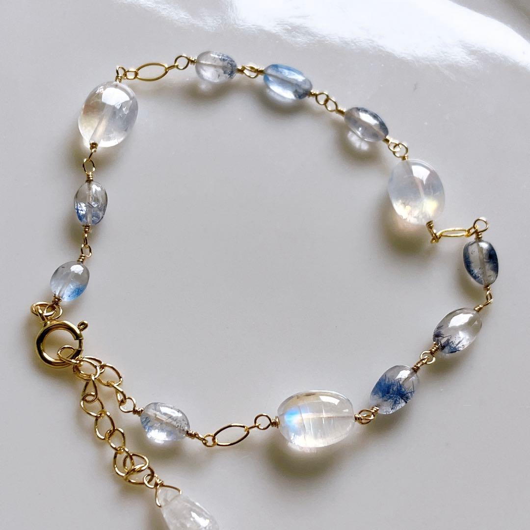 うぐいす◆デュモルチェライトインクォーツ×アンデシンラブラドライトブレス