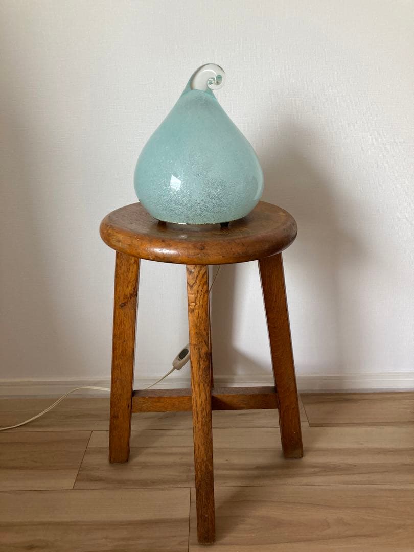 アンティーク　ガラスランプ　岩田工芸硝子（電球付き）