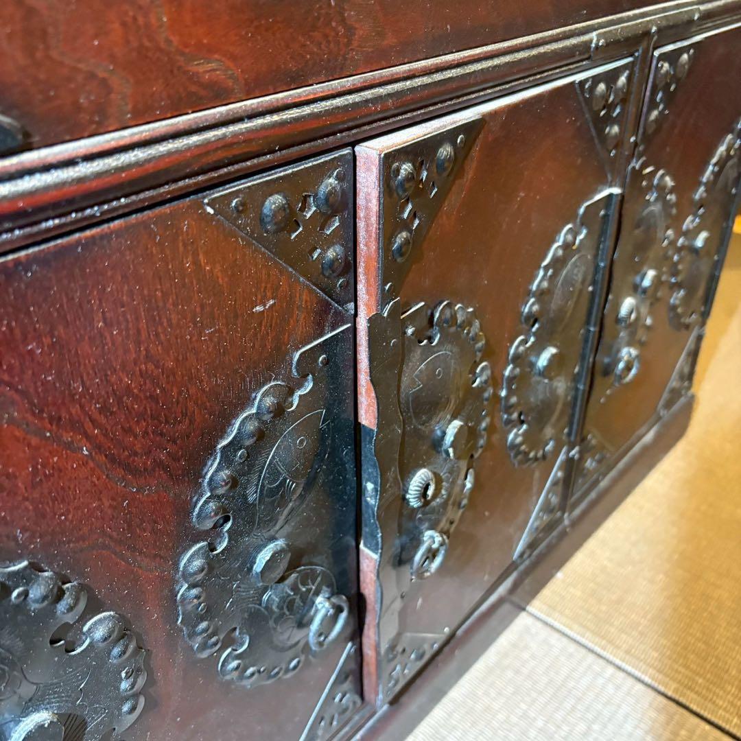 階段箪笥　6段　飾り金具　時代箪笥　伝統家具　和家具　和箪笥　民芸家具