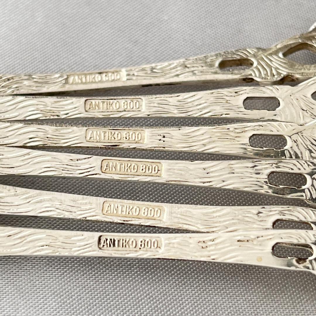 【ANTICO】 ヒルデスハイムローズ ケーキフォーク 6本【純銀】12.5cm