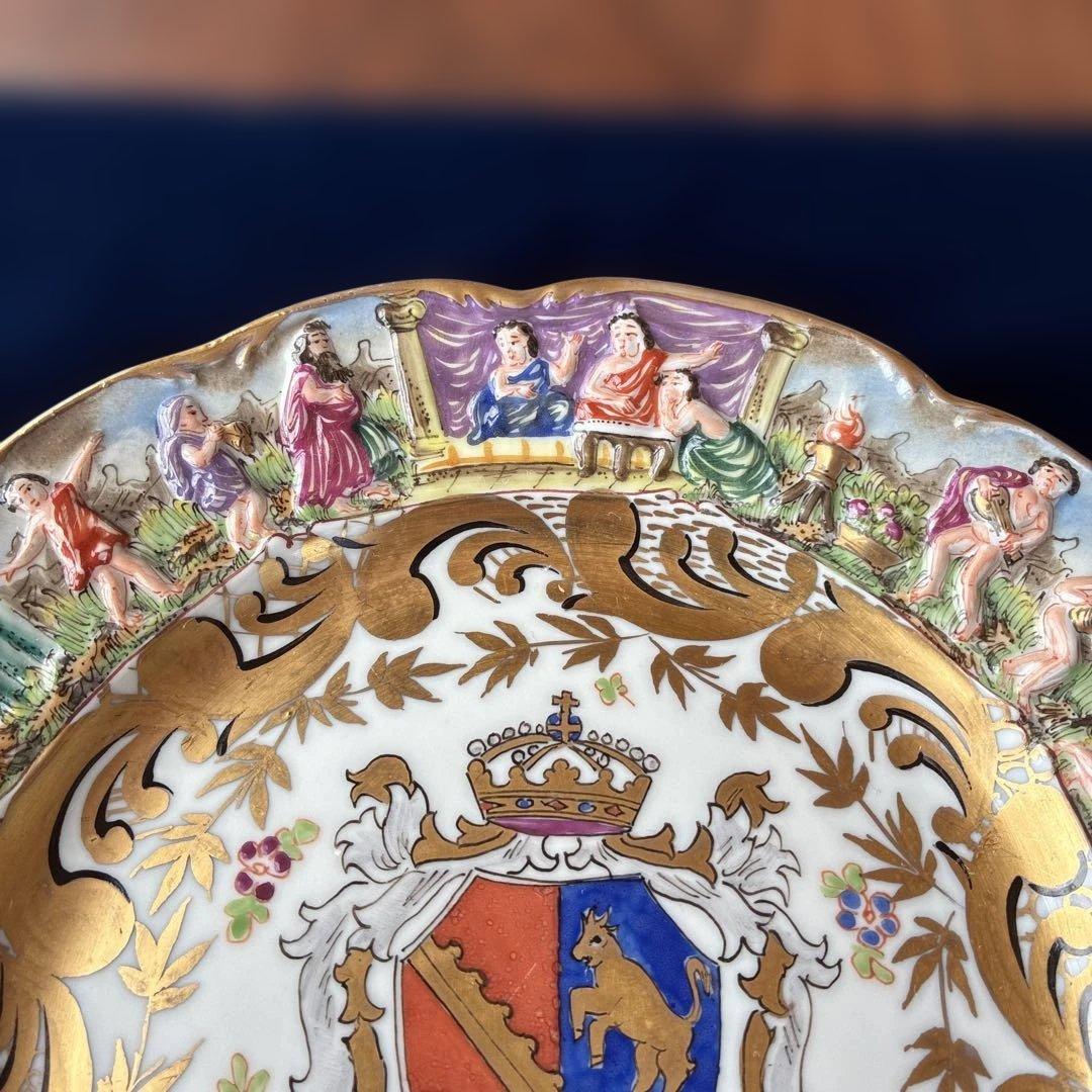 リチャードジノリ カポディモンテ アンティーク飾皿 額入り