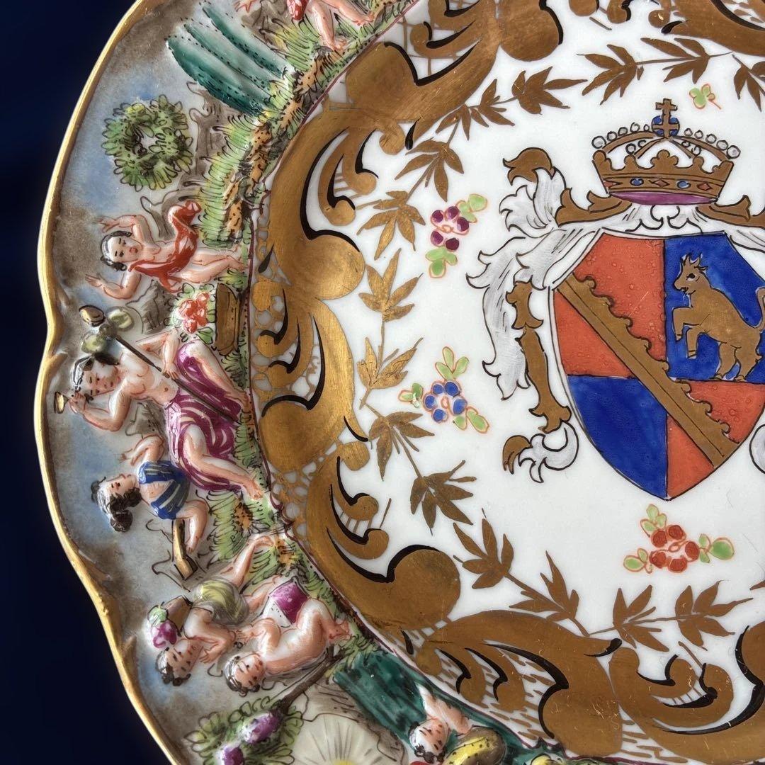 リチャードジノリ カポディモンテ アンティーク飾皿 額入り