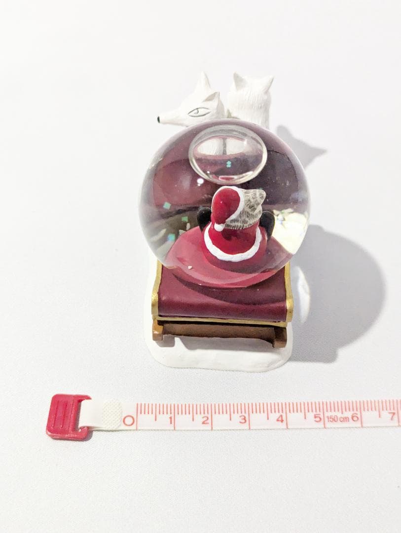 【未使用保管品】わちふぃーるど ダヤン 狼 クリスマス サンタ 陶器スノードーム