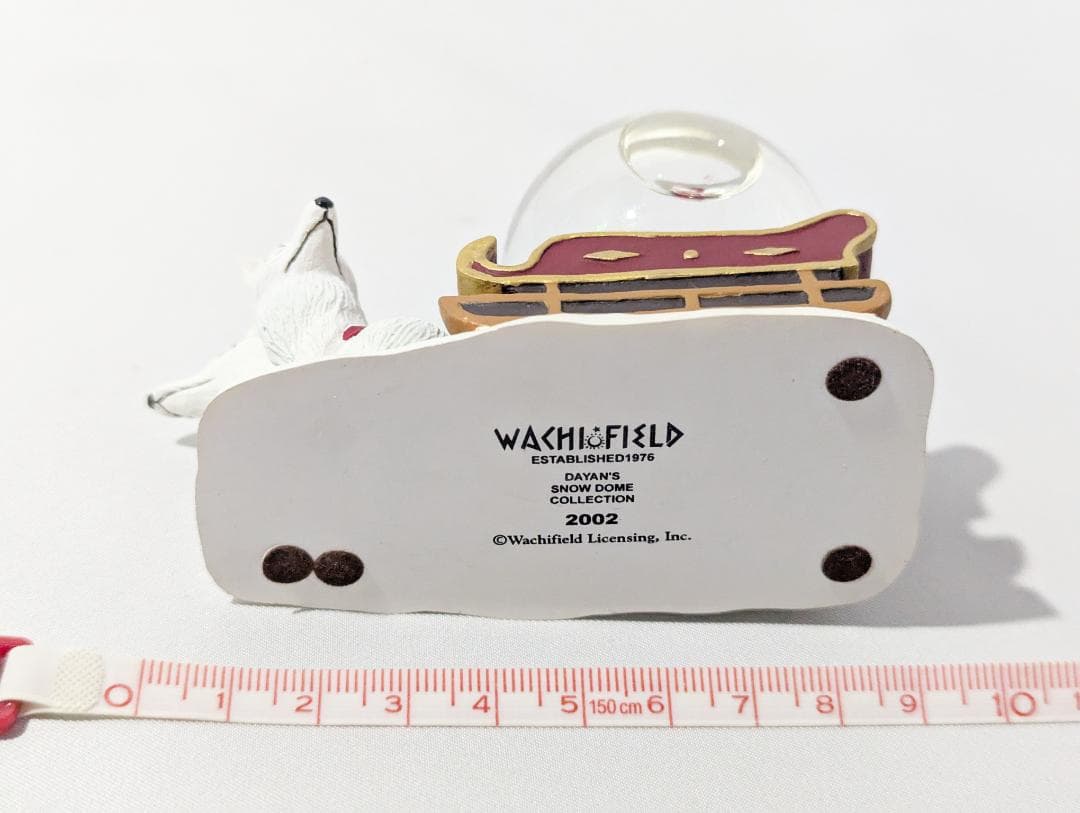 【未使用保管品】わちふぃーるど ダヤン 狼 クリスマス サンタ 陶器スノードーム