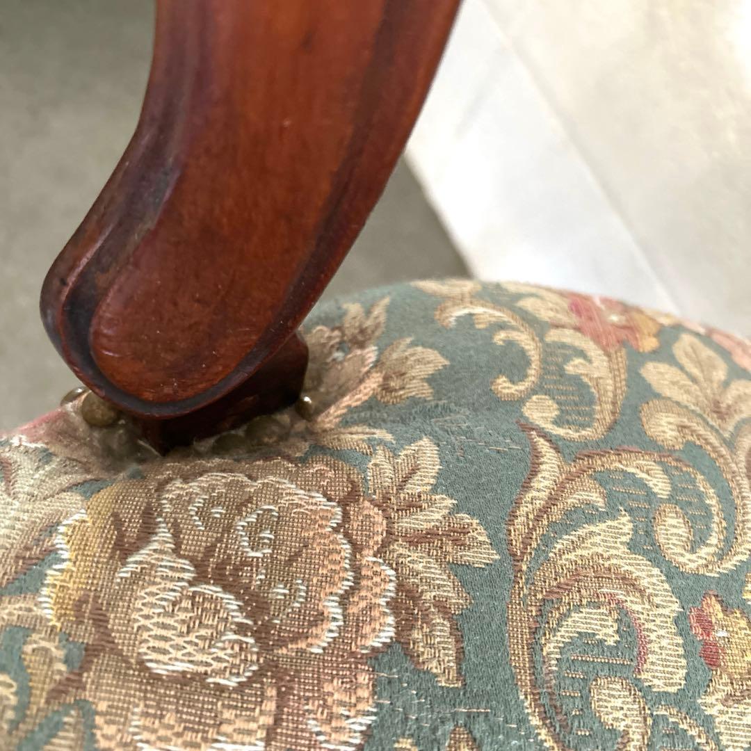 値下げ❗️アンティーク　イギリス　バルーンバックチェア　キャスター付き　ゴブラン織