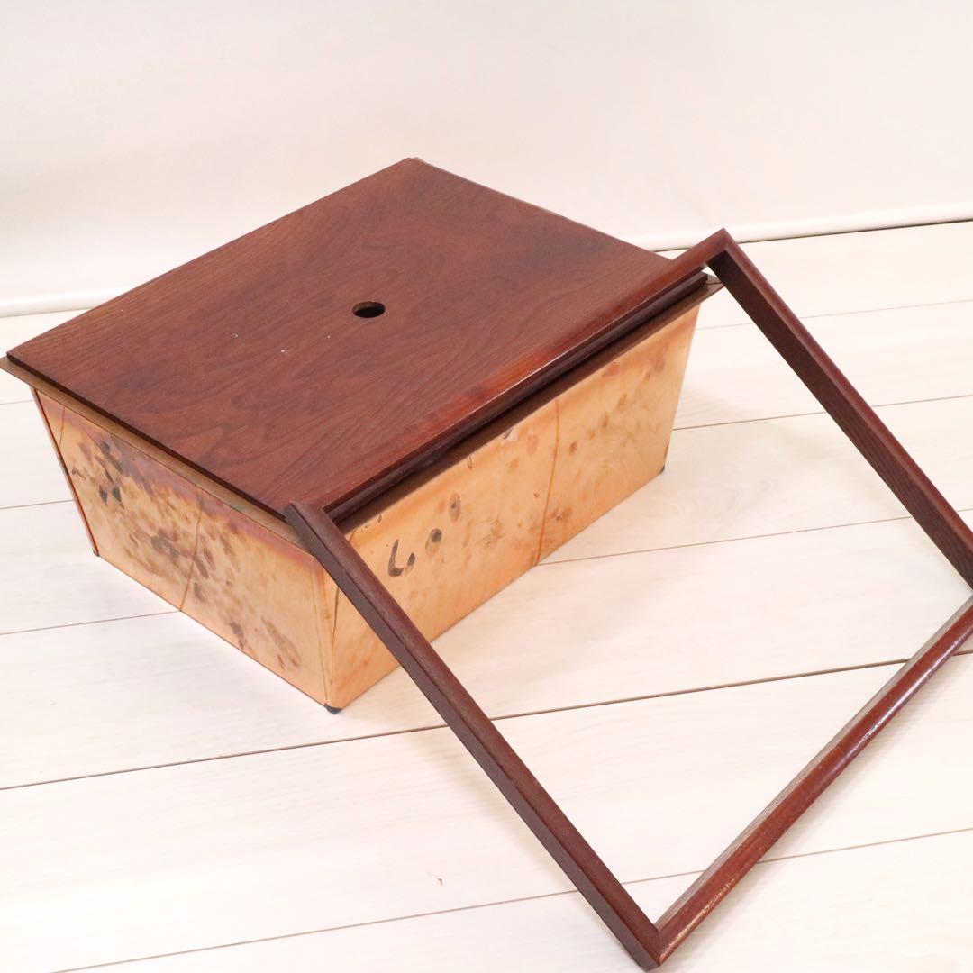 関東火鉢 火鉢 長火鉢 箱火鉢 レトロ 木製 アンティーク 古道具 灰付き