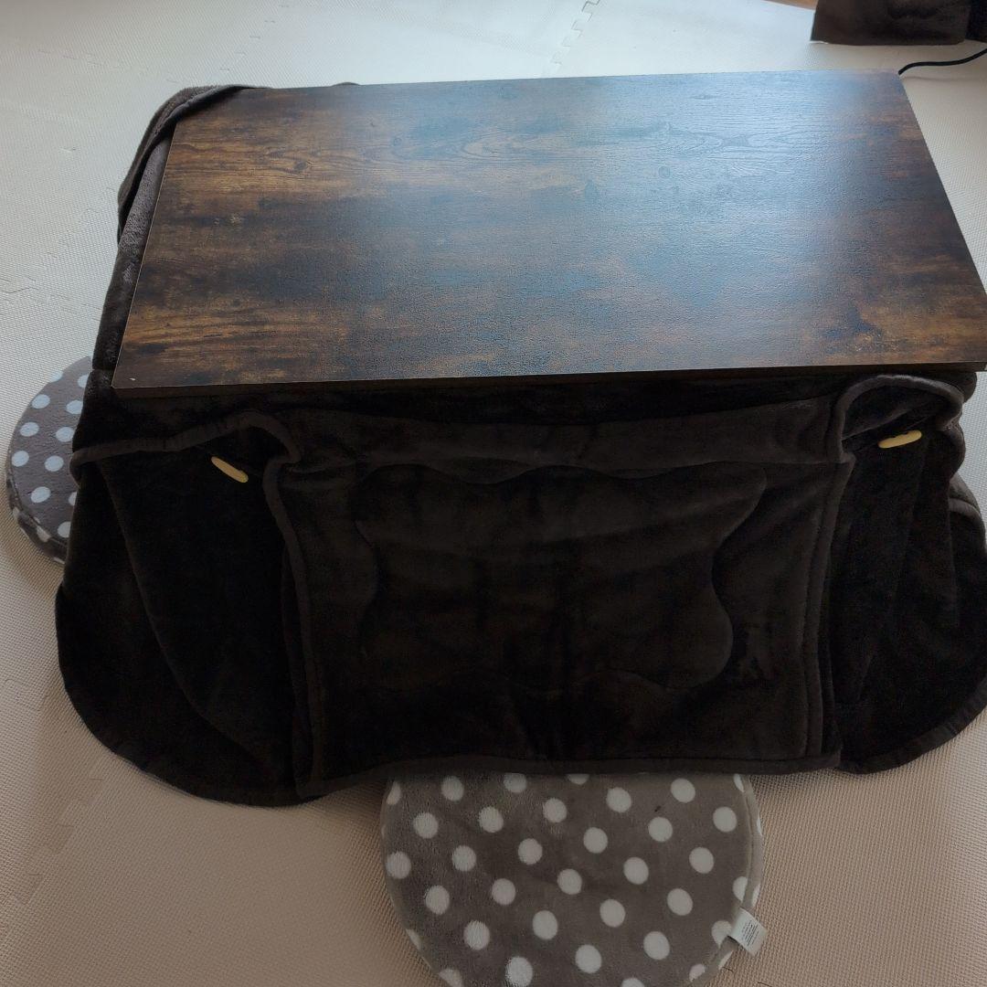 ヴィンテージ風ダークブラウン こたつテーブル ローテーブル 送料込