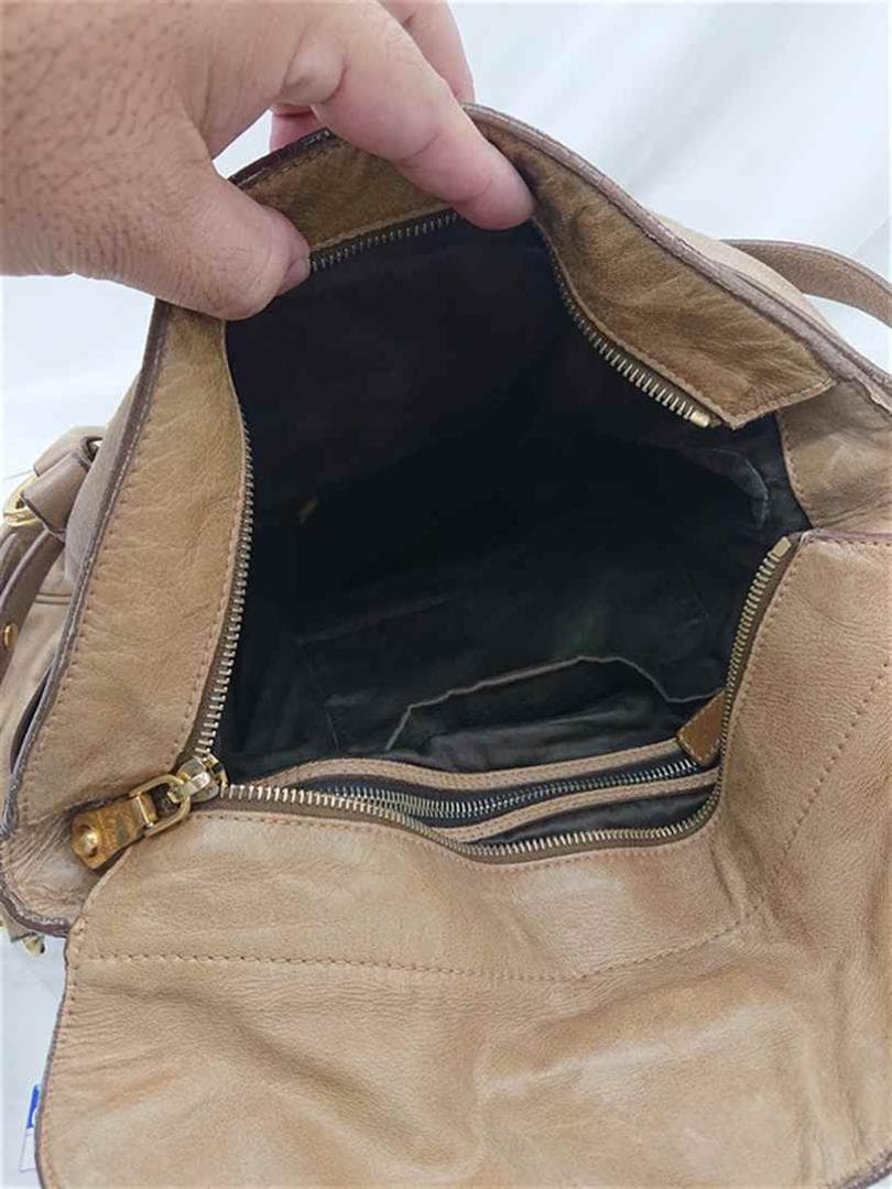 ◎ミュウミュウ マテラッセ レザー 2WAYハンドバッグ ベージュ レディース