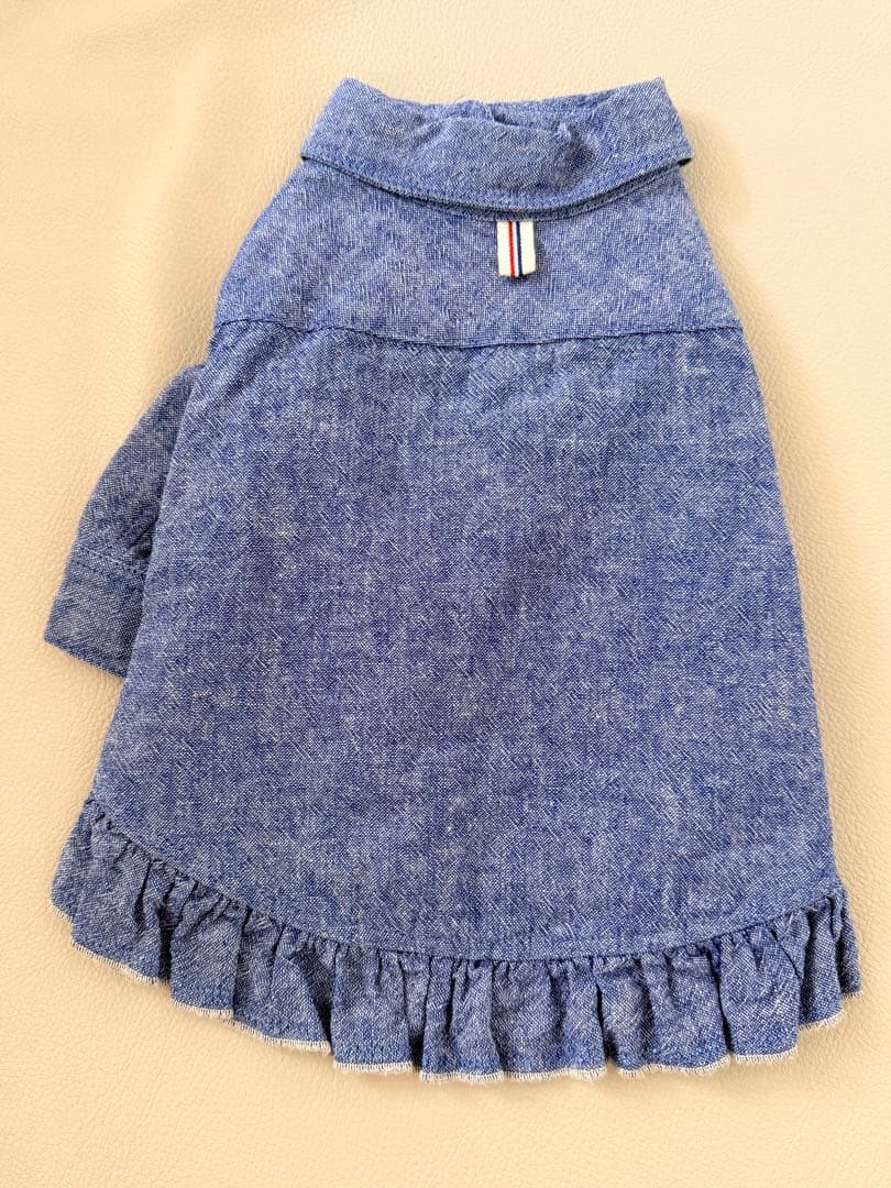 犬服 ateliergg アトリエgg デニム ワンピース 長袖 ブルー