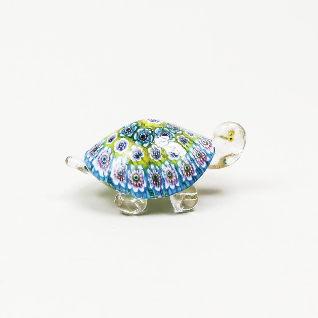 ベネチアンガラス Murano Glass ミルフィオリ カメ ペーパーウエイト