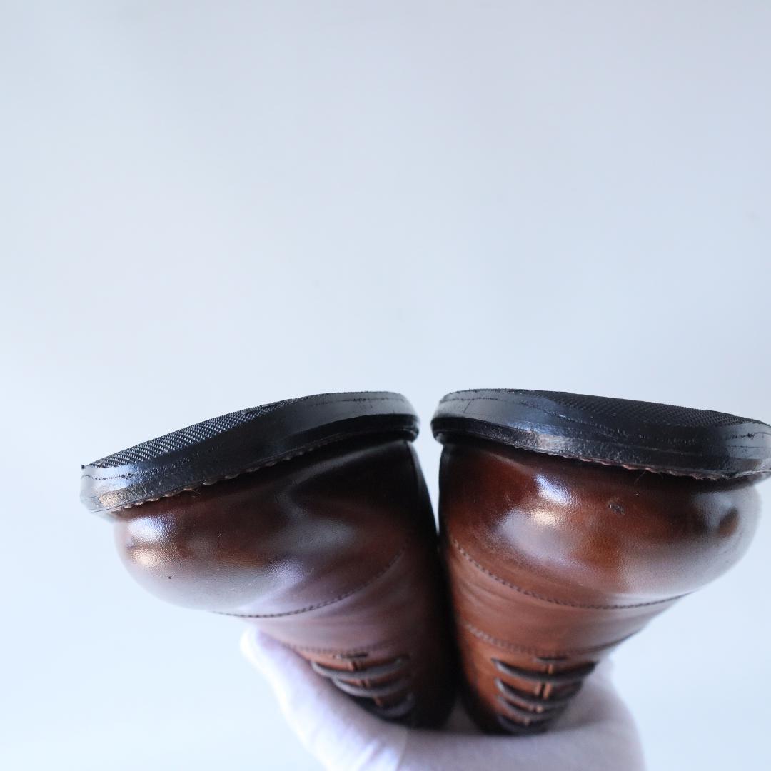 美品スコッチグレイン　オデッサ　24.5cm 濃茶　内羽根ストレートチップ916