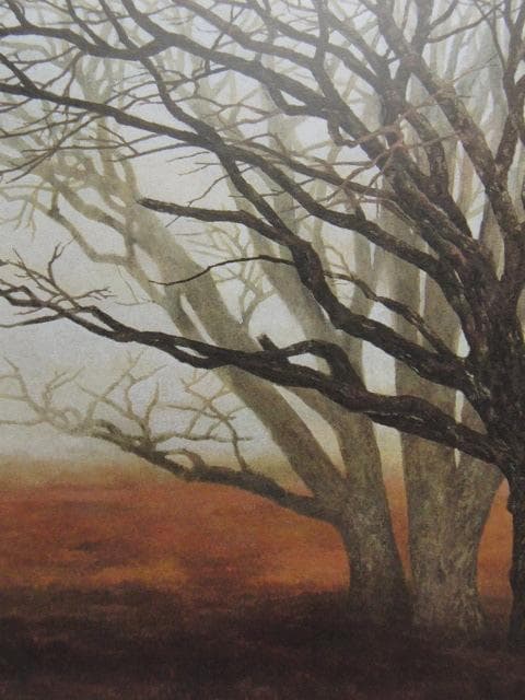 三輪晃久、【樹響】、希少な額装用画集より、新品額装付、状態良好