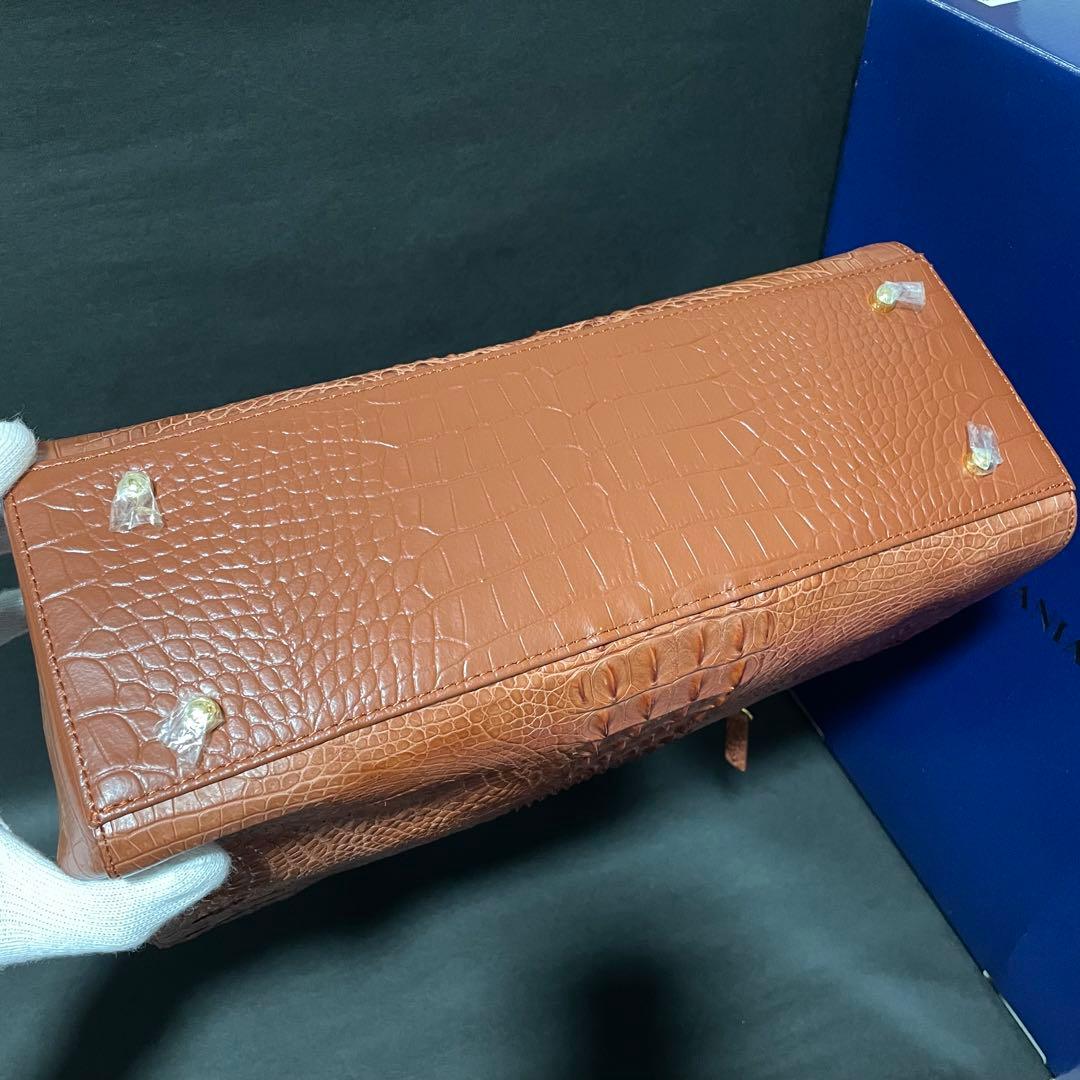 【新品・未使用】ロダニア クロコ革 2way ハンドバッグ ポーチ付 エレガント