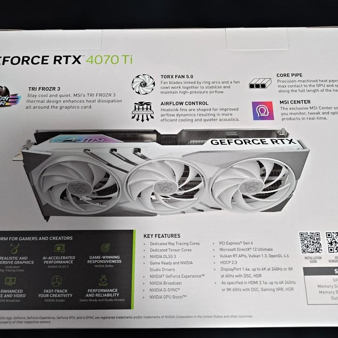 グラフィックボード・グラボ・ビデオカード MSI GeForce RTX 4070Ti gaming slim white