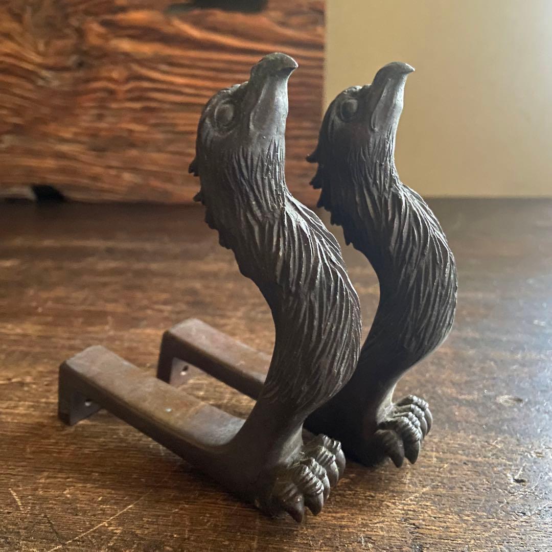 骨董　亀文堂　鴨居掛け　かもい　長押　なげし　フック　一対