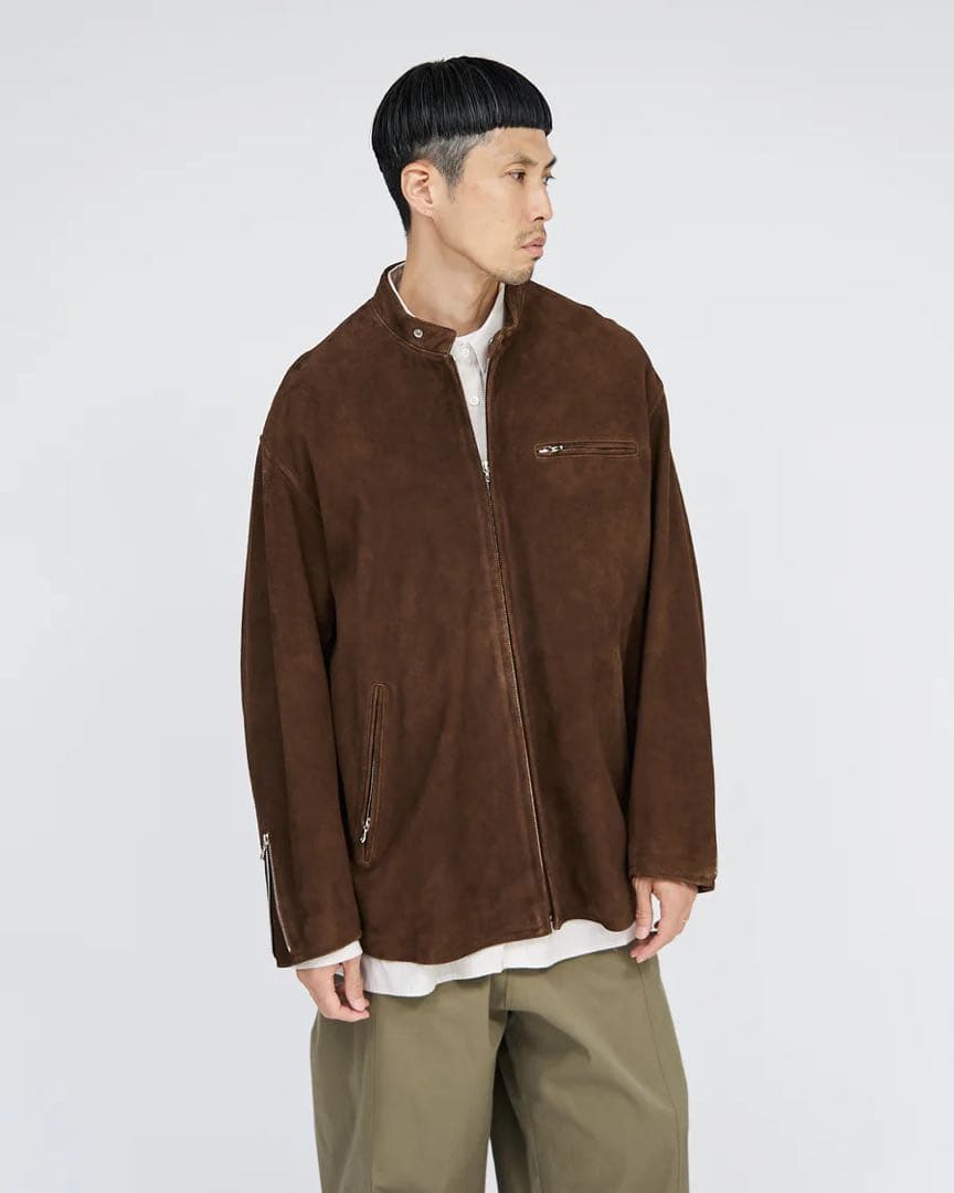 ジャケット・アウター Graphpaper Suede Single Riders Jacket