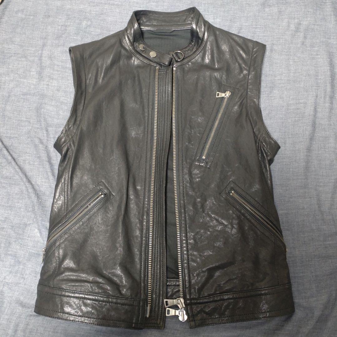 バーバリーブラックレーベル　ライダース革ジャケット