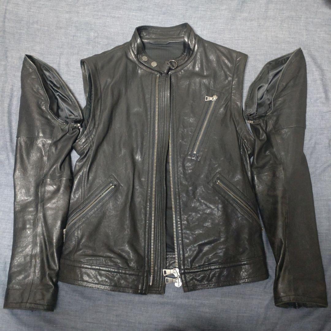 バーバリーブラックレーベル　ライダース革ジャケット