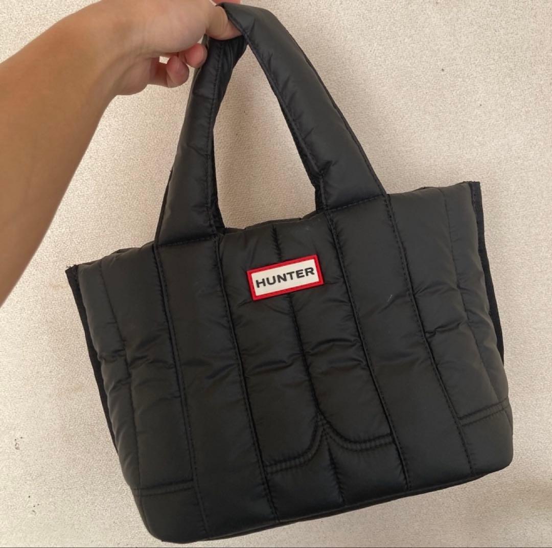 ハンター　HUNTER パファー ミニトートバッグ　ブラック　黒