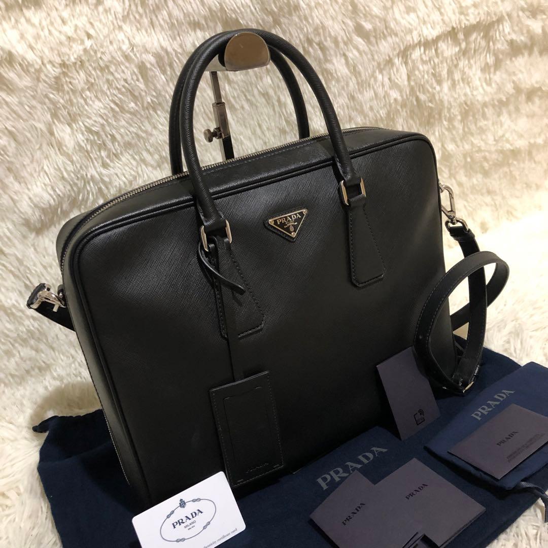 未使用✨プラダ　 2way レザー ショルダーバッグ　 ビジネスバッグ