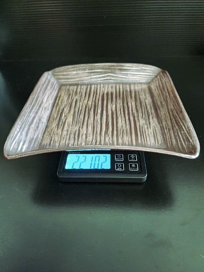 金工師 田中秀明 南鐐 片木目 四方盆 銀製 共箱