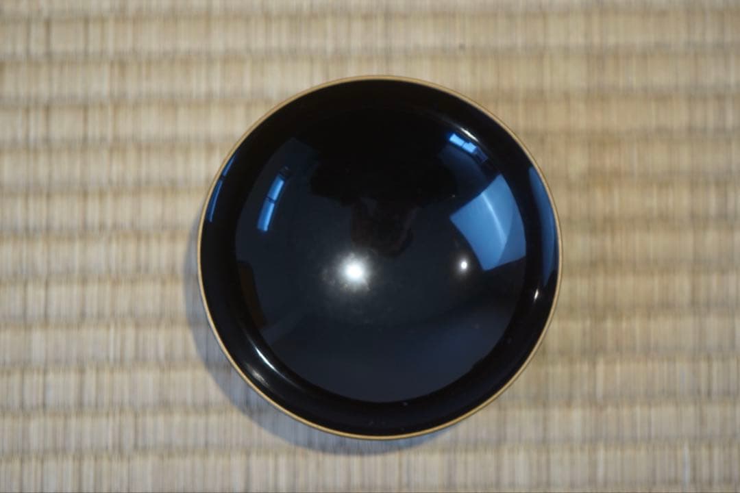 金蒔絵・螺鈿細工 宝尽くし文様 黒漆 吸物椀 2客 軽量 / 木製漆器 茶懐石