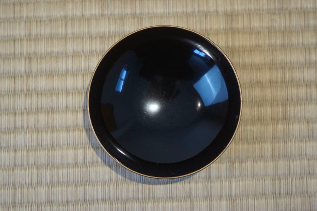 金蒔絵・螺鈿細工 宝尽くし文様 黒漆 吸物椀 2客 軽量 / 木製漆器 茶懐石