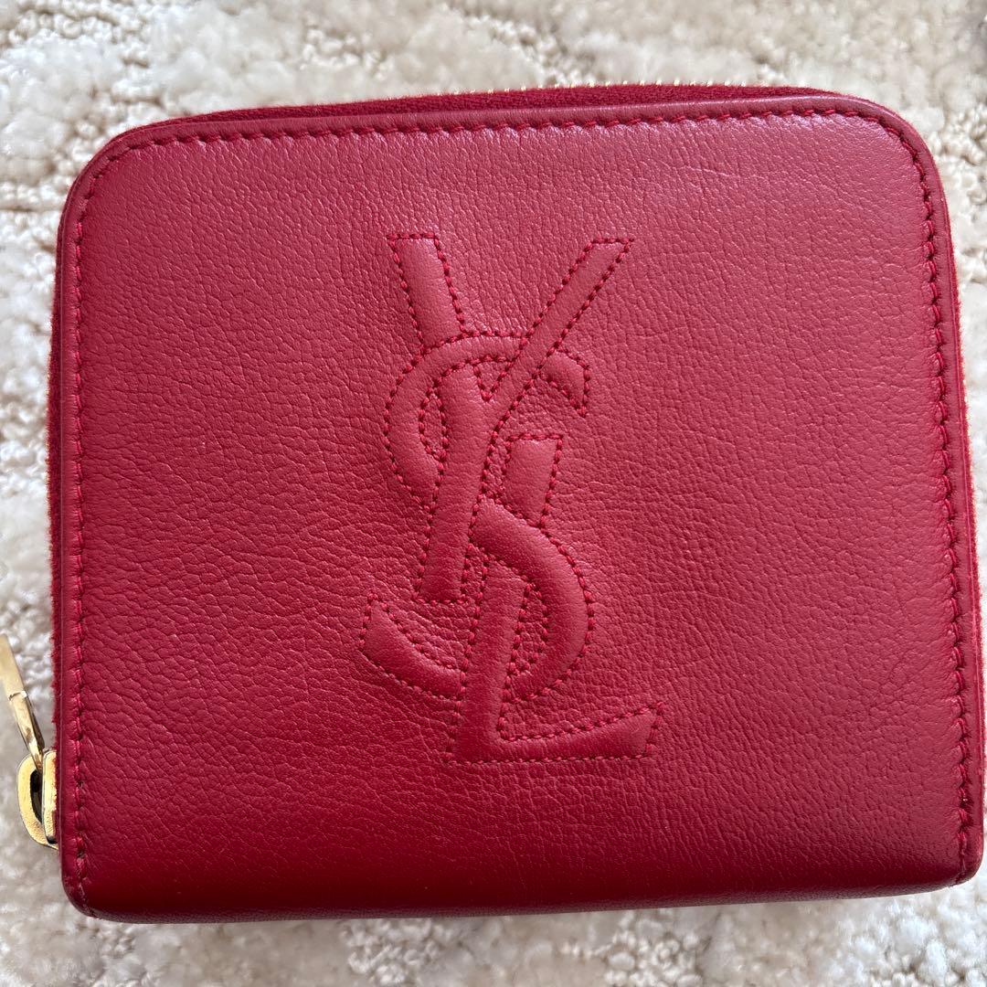 Yves Saint Laurent 二つ折り財布 レッド