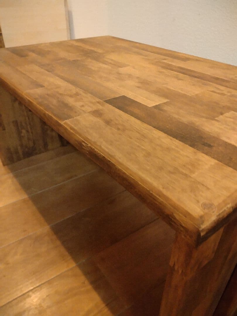 木製　ハンドメイド　オーダー　コの字　ワトコオイル　スツール　サイドテーブル