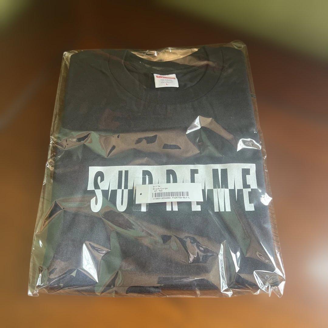 新品　Supreme split TEE L ブラック