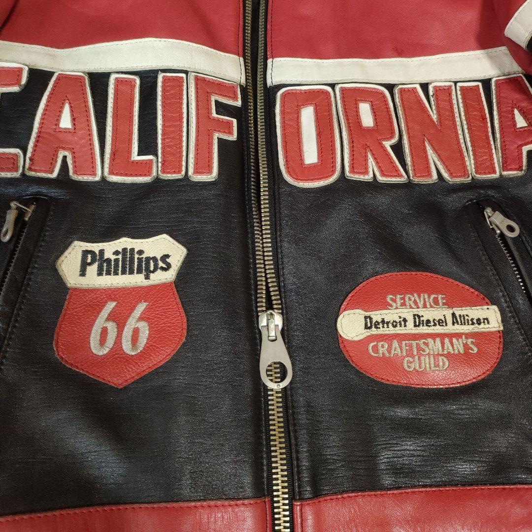 レア　良品　カリフォルニア レザージャケット US66　フルデコ　本革
