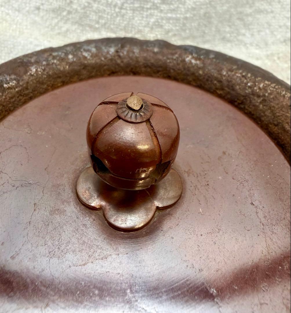 茶道具 鉄瓶 薬缶 ビンテージ レトロ 笹の葉模様【匿名配送】