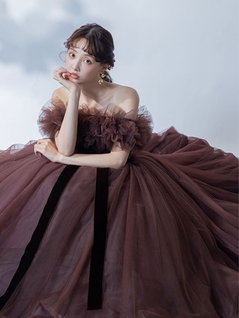 チュノアウェディング カラードレス ブラウン NOA0058_brown